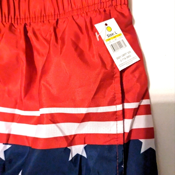 Open Trails Men's Swim Trunks Shorts size Lg Stars Red White & Blue Patriotic Lg - Picture 4 of 8